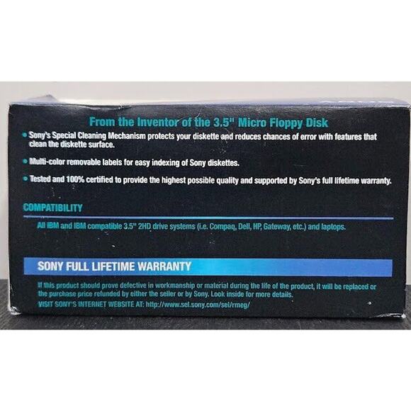 Sony | 3.5” High Density Micro Floppy Disc MFD 2HD 1.44MB | 25 Pack - Picture 5 of 7